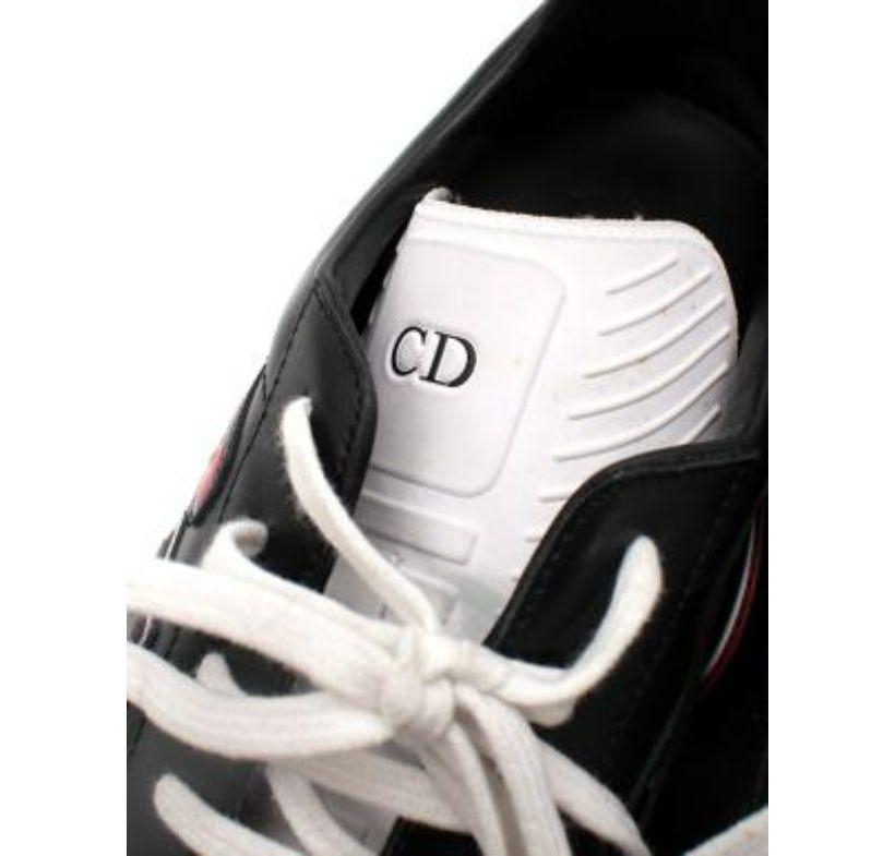 Dior Black & Red Leather Skateboard Sneakers For Sale 2