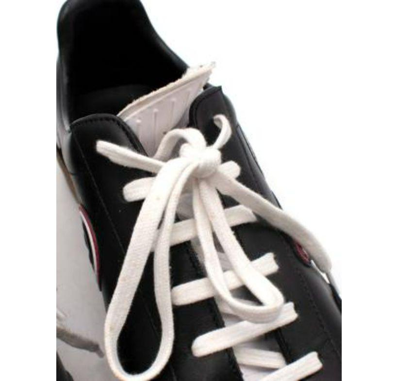Dior Black & Red Leather Skateboard Sneakers For Sale 4