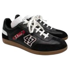 Dior Black & Red Leather Skateboard Sneakers
