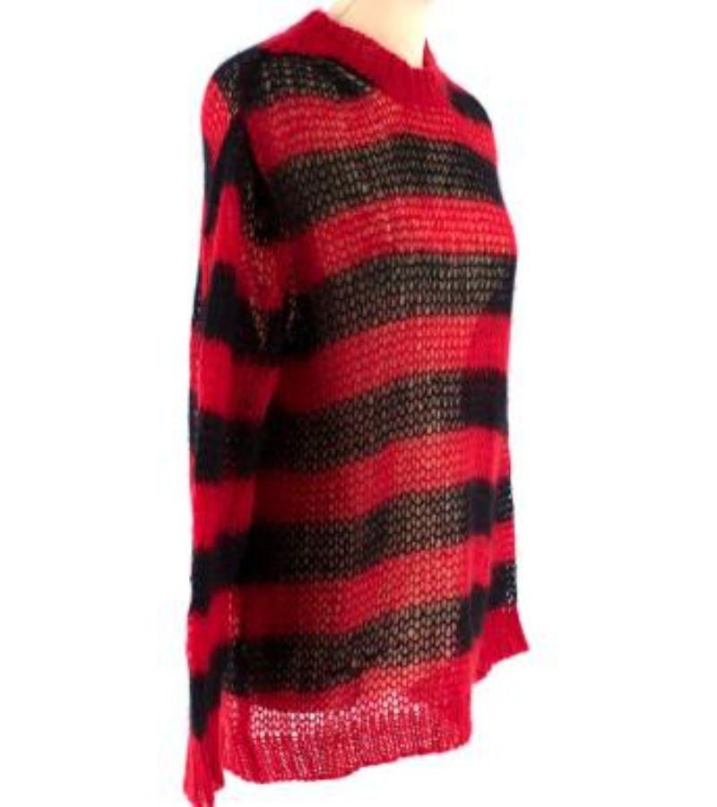 Dior Black & Red Stripe Loose Knit Mohair Jumper In Excellent Condition For Sale In London, GB