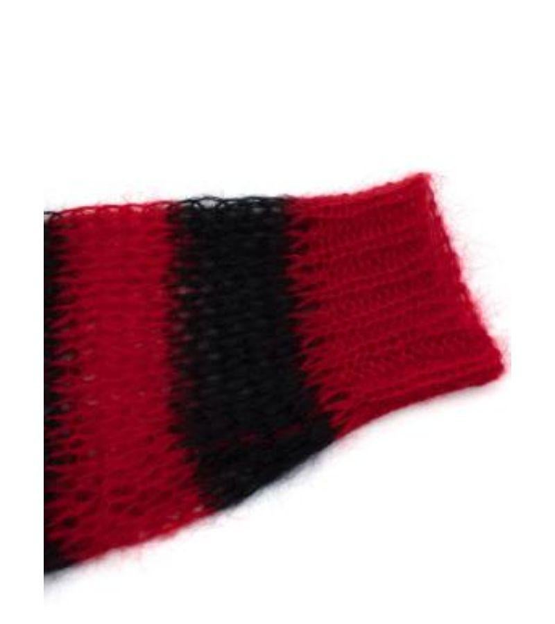 Women's Dior Black & Red Stripe Loose Knit Mohair Jumper For Sale