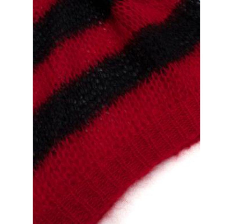 Dior Black & Red Stripe Loose Knit Mohair Jumper In Excellent Condition For Sale In London, GB