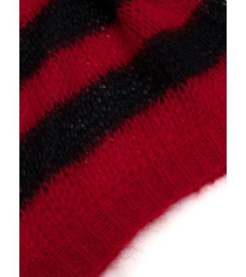 Dior Black & Red Stripe Loose Knit Mohair Jumper For Sale 1