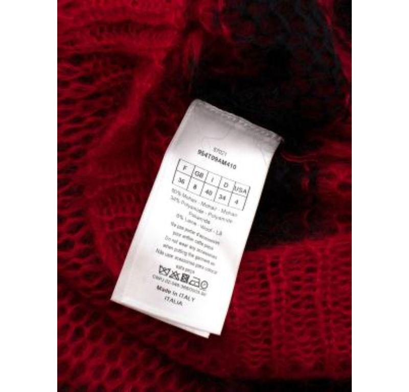 Dior Black & Red Stripe Loose Knit Mohair Jumper For Sale 2