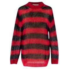 Dior Black & Red Stripe Loose Knit Mohair Jumper