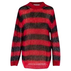 Dior Black & Red Stripe Loose Knit Mohair Jumper