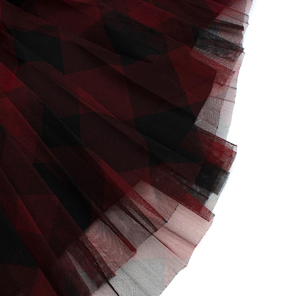 Women's or Men's Dior Black & Red Tulle Signature Midi Skirt - Size US 4