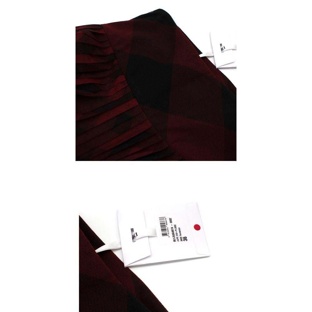 Dior Black & Red Tulle Signature Midi Skirt - Size US 4 1