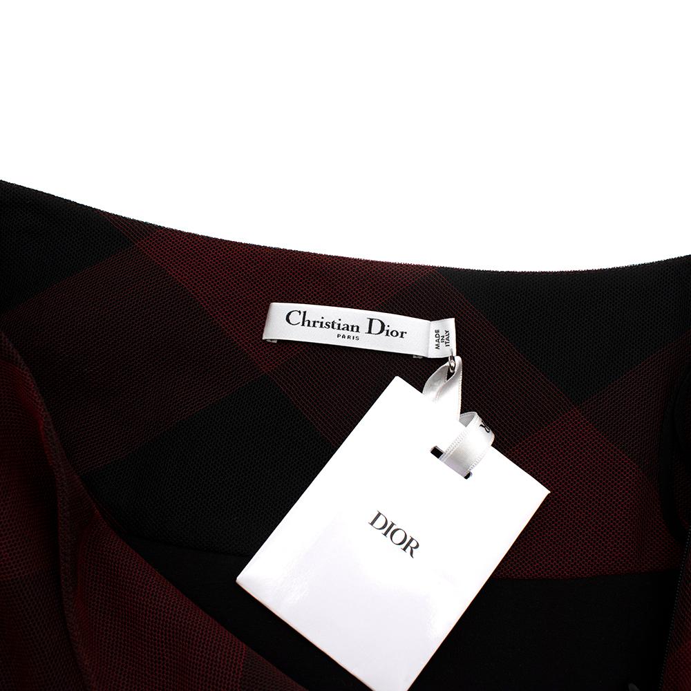 Dior Black & Red Tulle Signature Midi Skirt - Size US 4 2