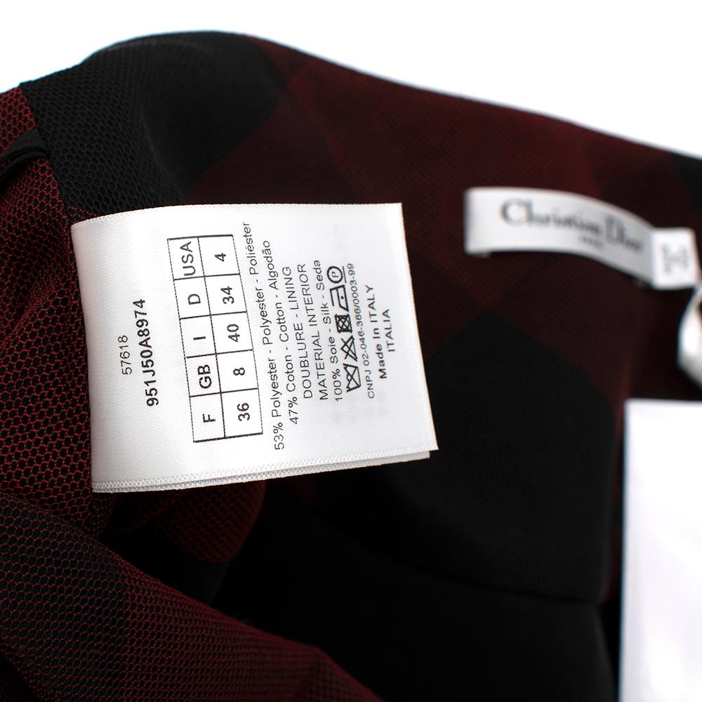 Dior Black & Red Tulle Signature Midi Skirt - Size US 4 3
