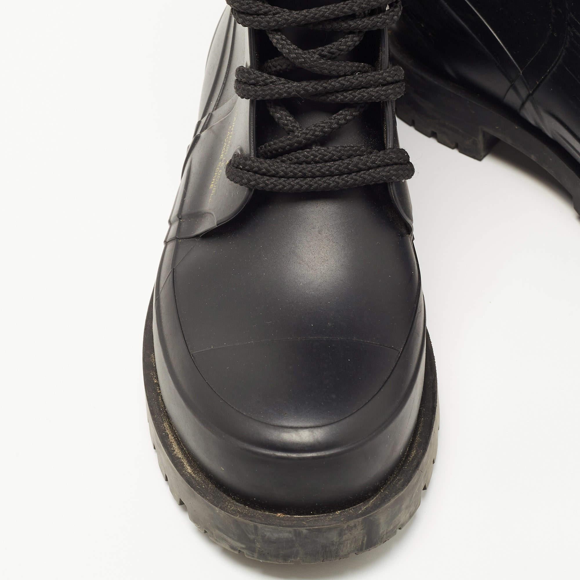 Dior Black Rubber Diorcamp Combat Boots  For Sale 5