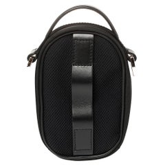 Dior Black Satin and Leather Crossbody Pouch