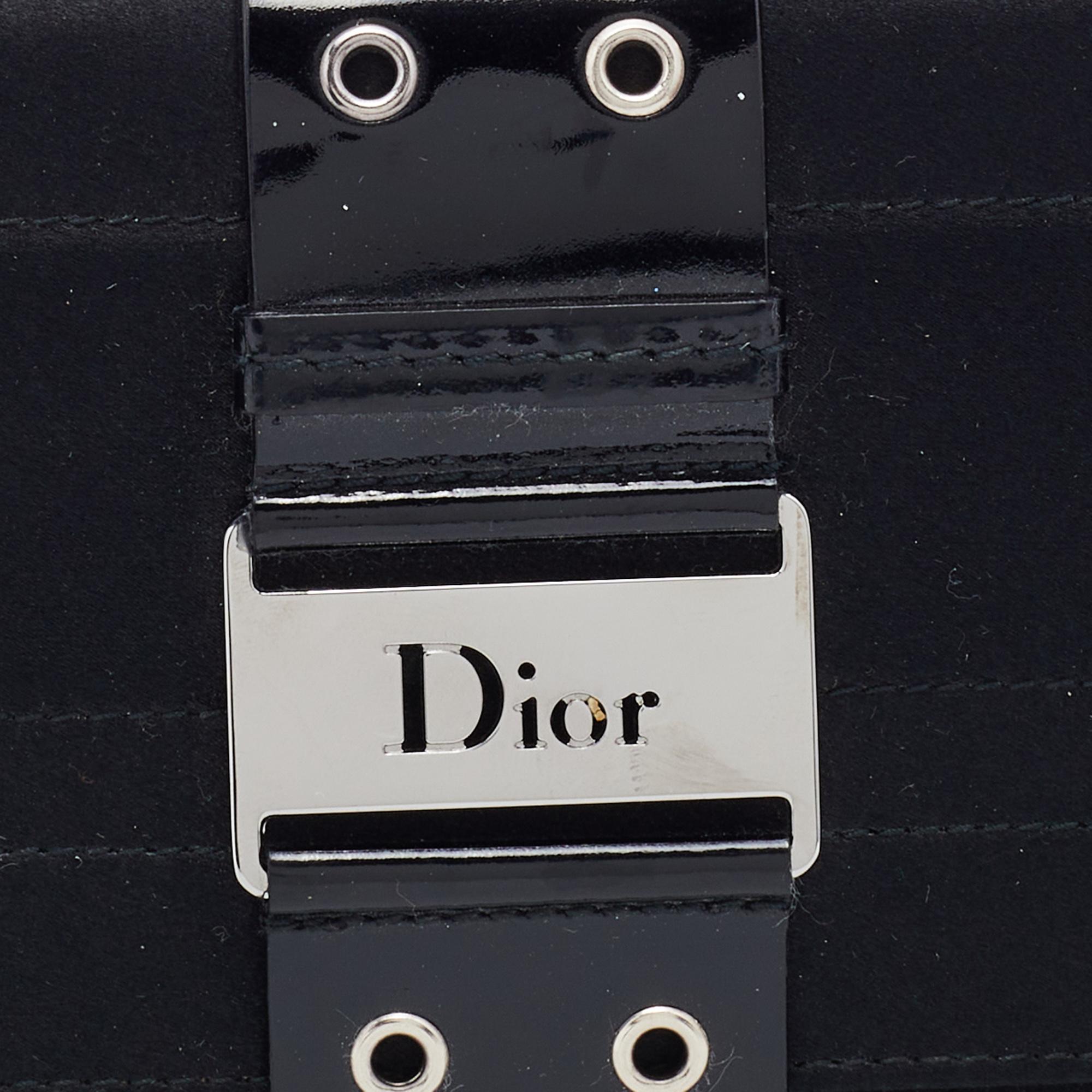 Dior Black Satin And Patent Leather Street Chic Crossbody Bag 2