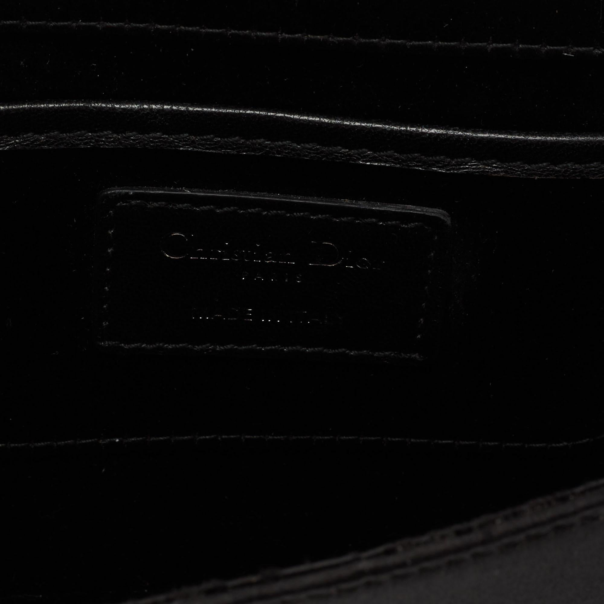 Pochette à chaîne Dior Lady Dior en satin noir et paillettes 2