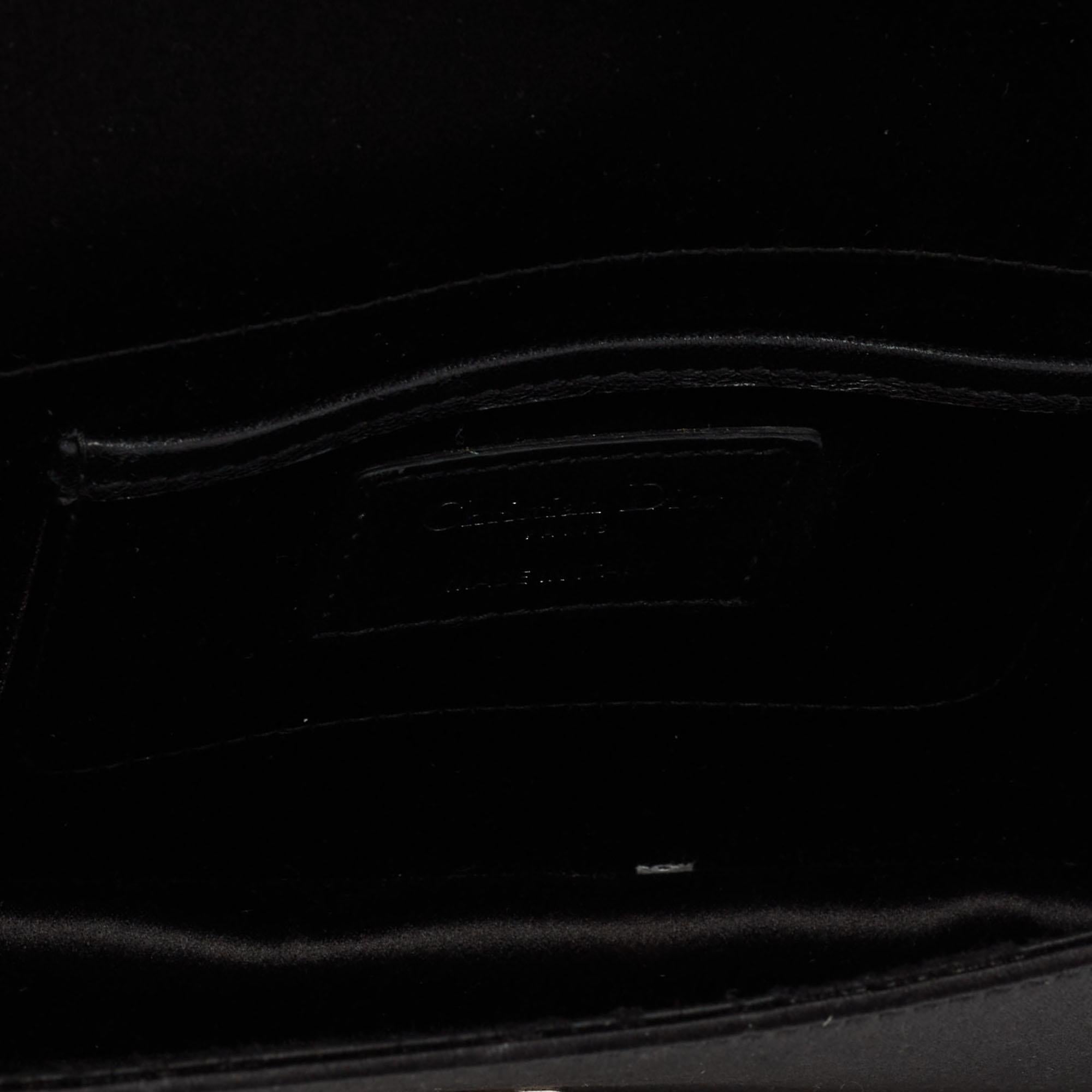 Pochette à chaîne Dior Lady Dior en satin noir et paillettes 3