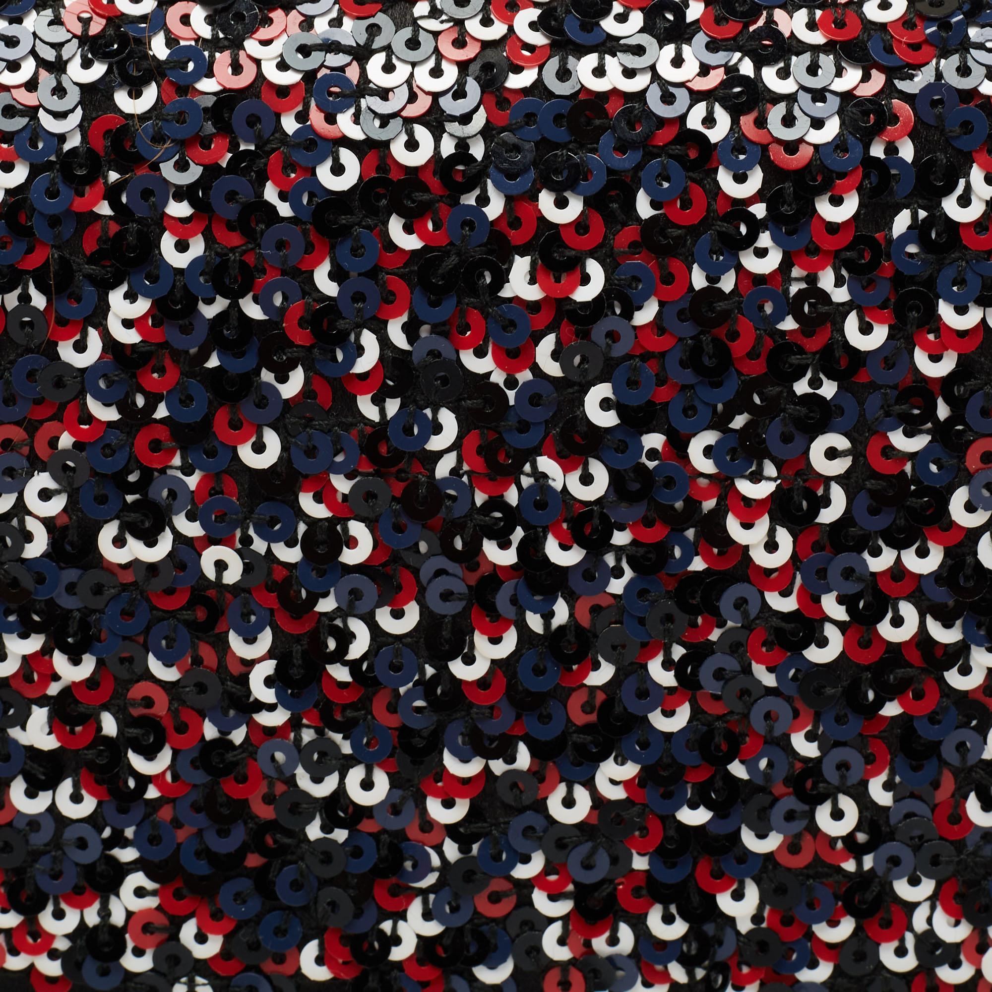 Pochette à chaîne Dior Lady Dior en satin noir et paillettes 4