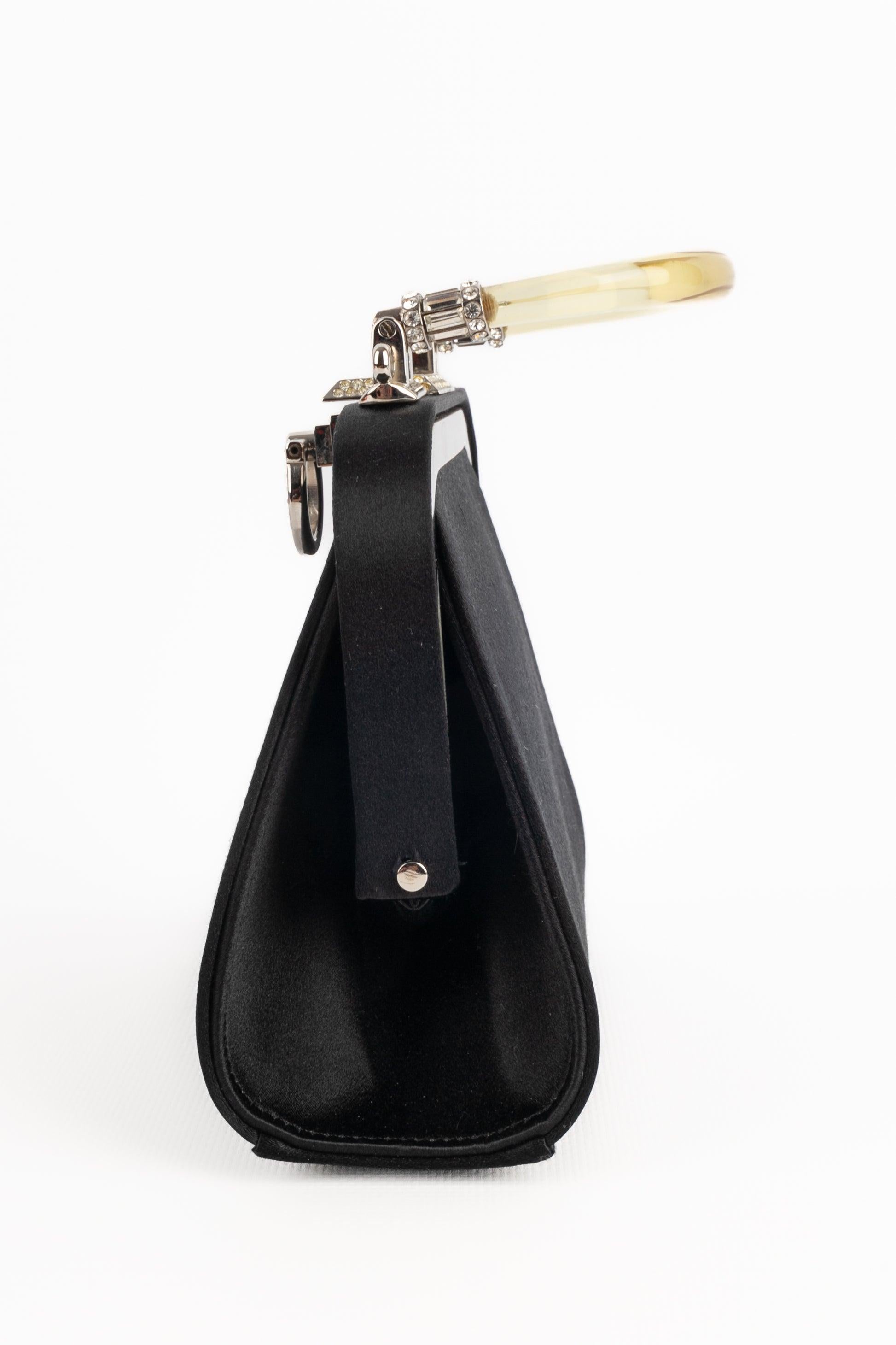 Dior Black Satin Bag, 1992 In Excellent Condition In SAINT-OUEN-SUR-SEINE, FR