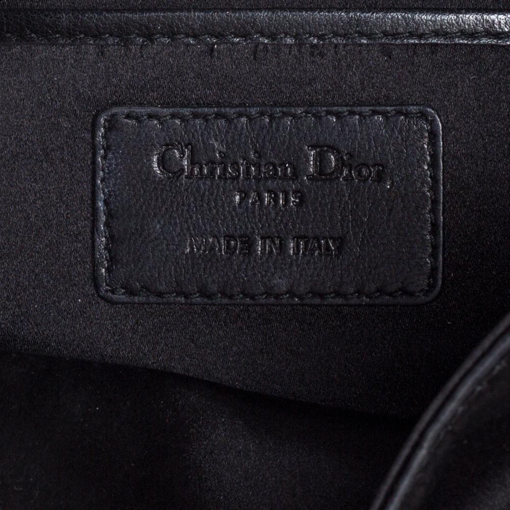 Dior Black Satin Crystal Embellished Clutch 6