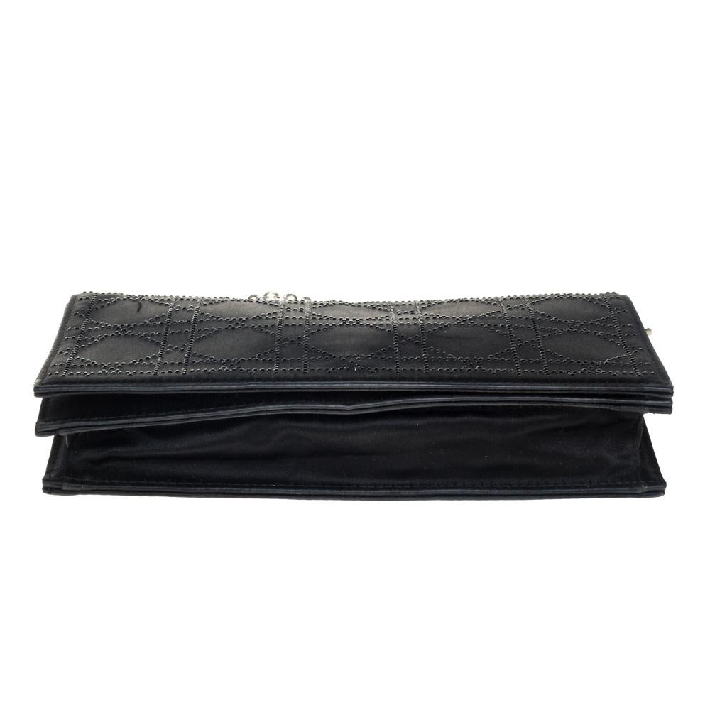 Dior Black Satin Crystal Embellished Clutch 1