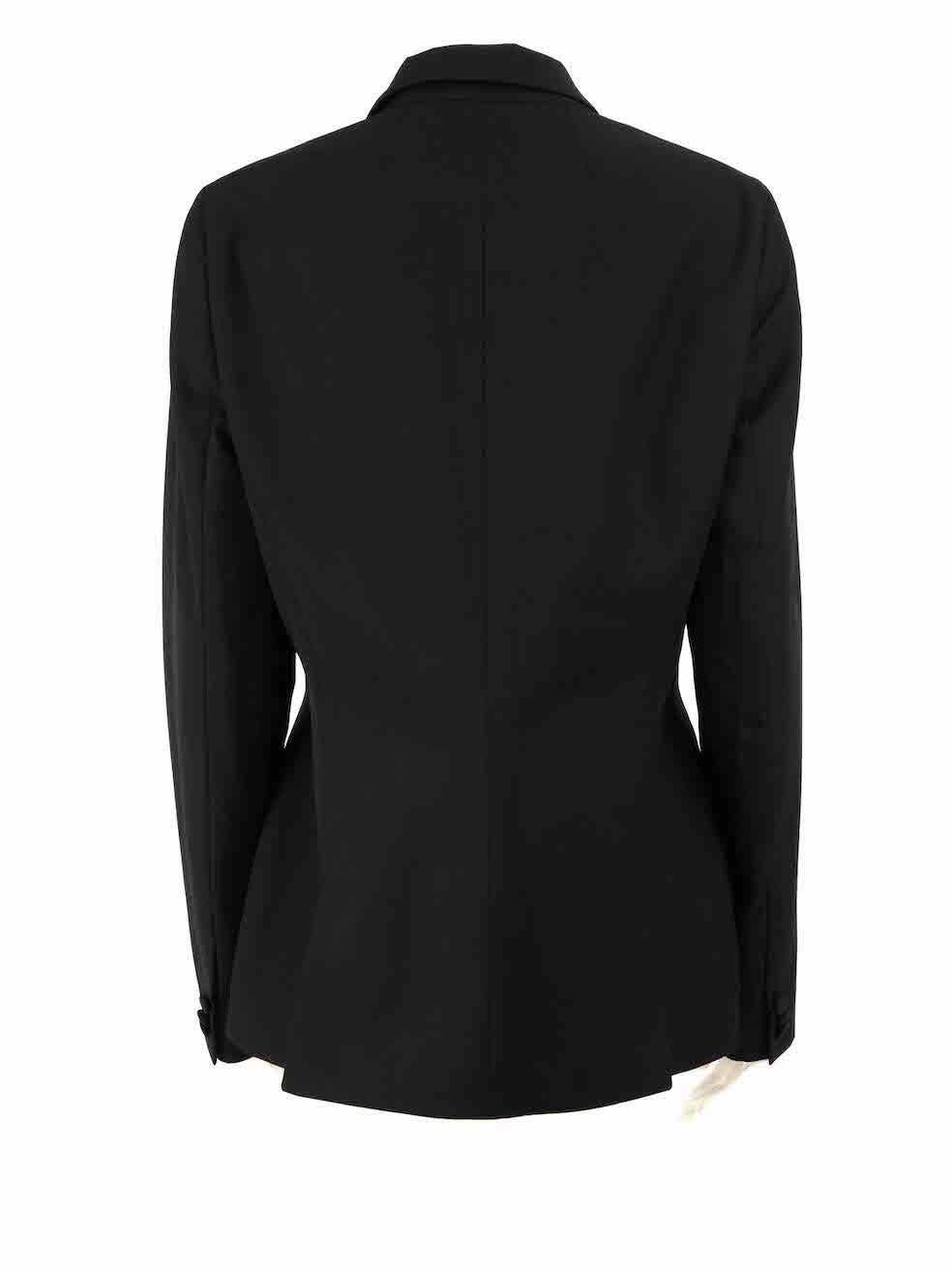Dior Black Satin Lapel Single Breast Blazer Size XXXL In Good Condition For Sale In London, GB