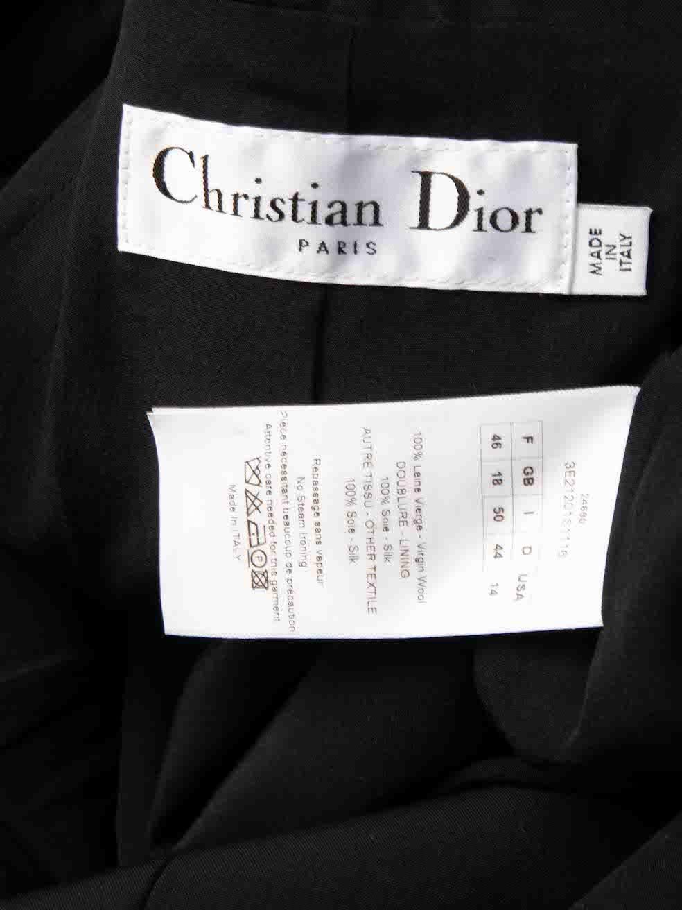Dior Black Satin Lapel Single Breast Blazer Size XXXL For Sale 1