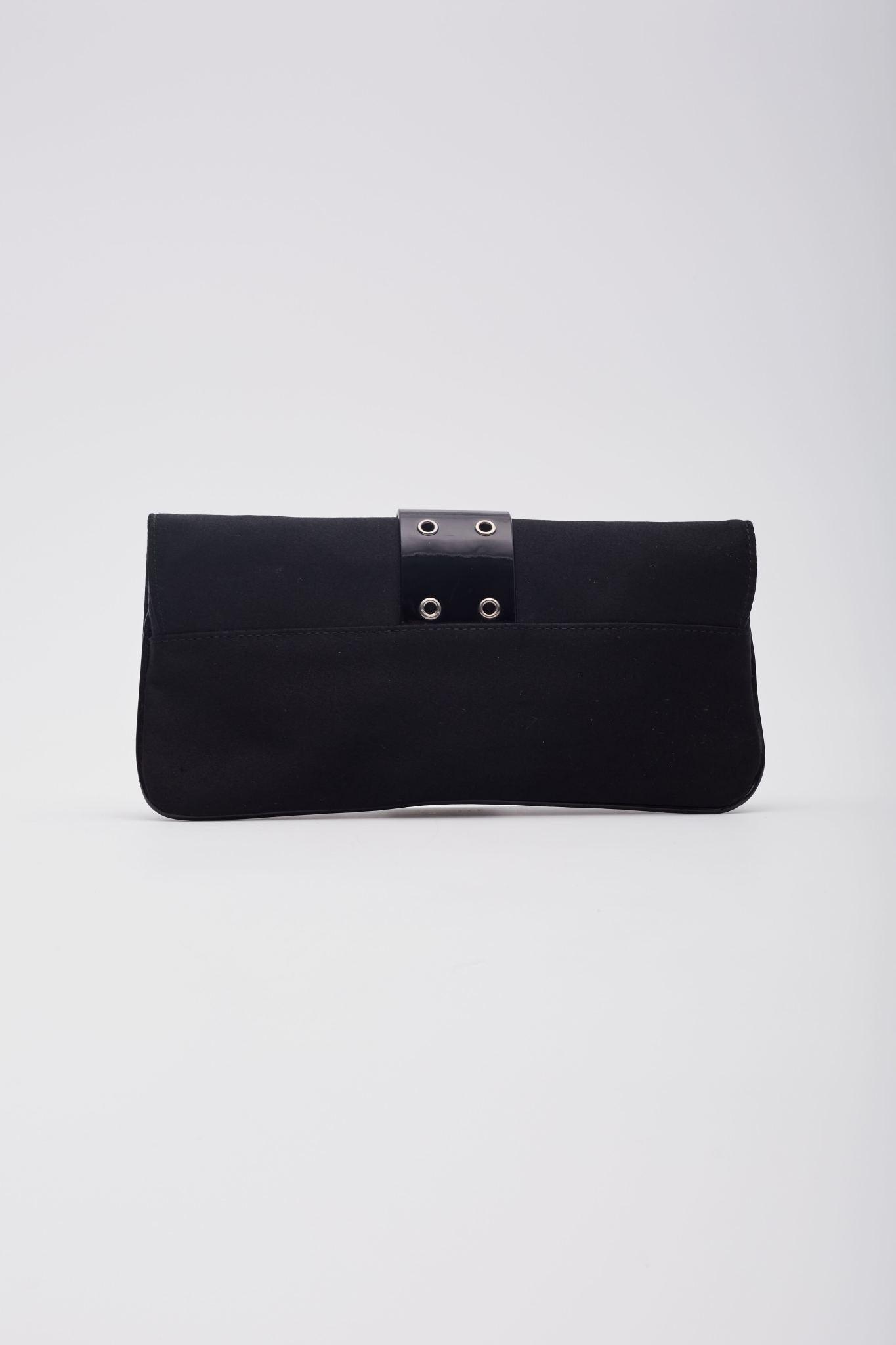 Dior Black Satin Patent Galliano Street Chic Crossbody Bag Pour femmes en vente