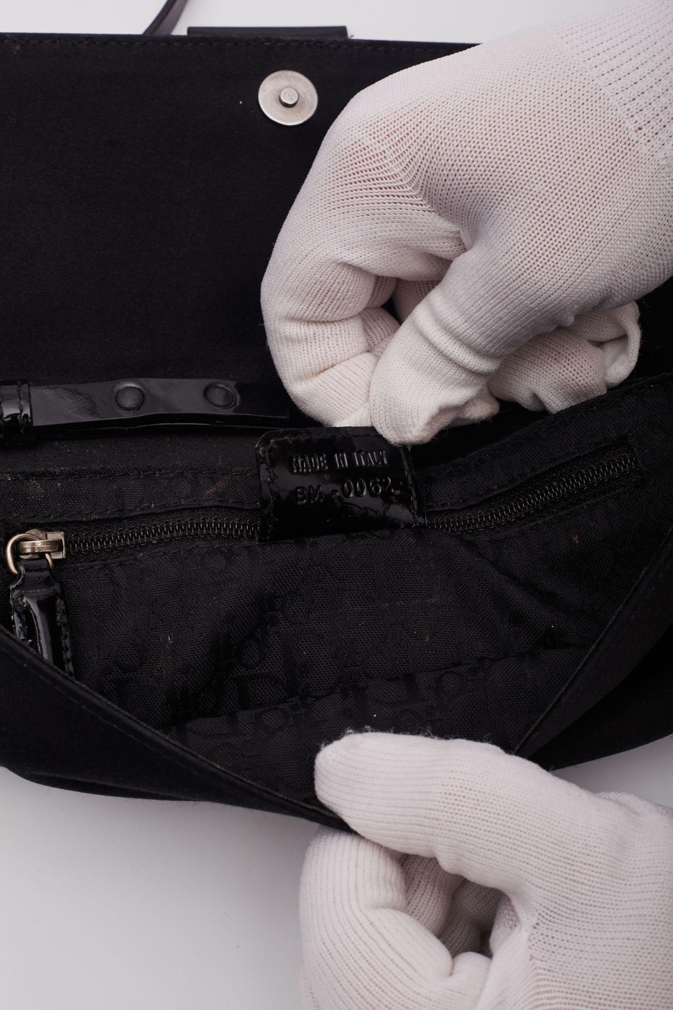 Dior Black Satin Patent Galliano Street Chic Crossbody Bag en vente 3