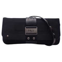 Dior Black Satin Patent Galliano Street Chic Crossbody Bag