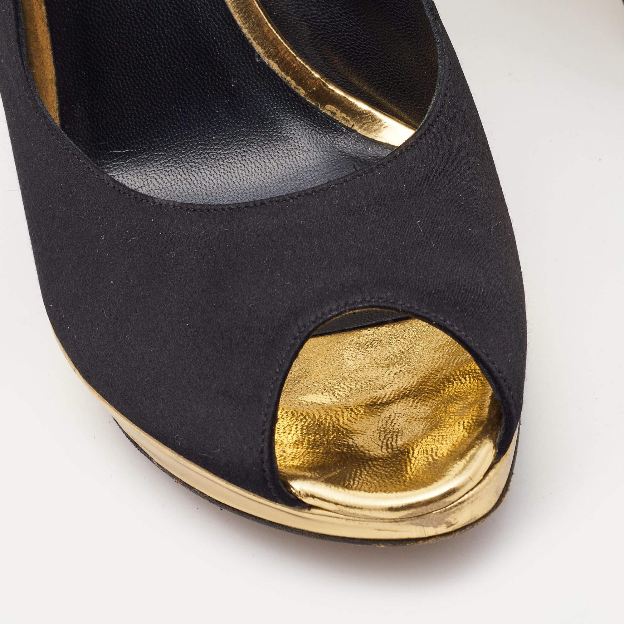 Dior Black Satin Slingback Peep Toe Pumps Size 39 1
