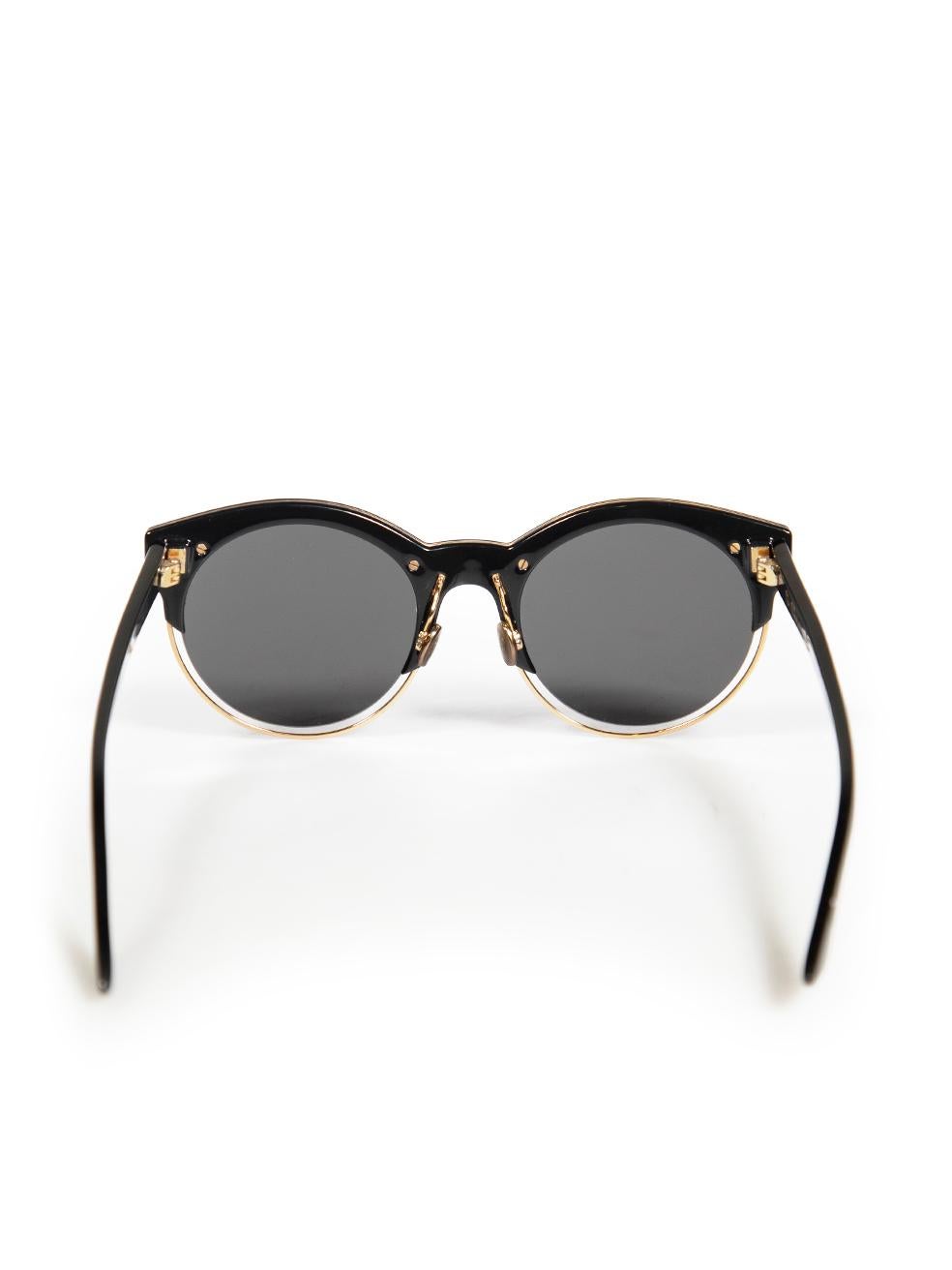 Dior Black SF112 Round Frame Sunglasses In Good Condition In London, GB