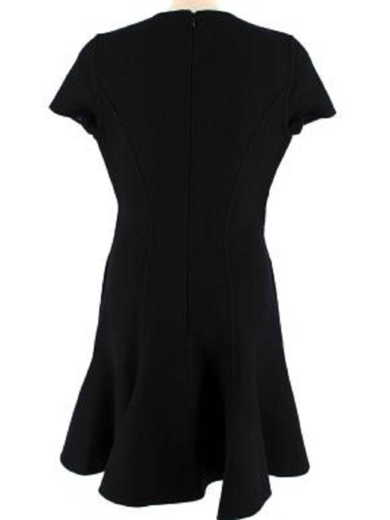 Dior Black Short Sleeve Skater dress In Excellent Condition For Sale In London, GB
