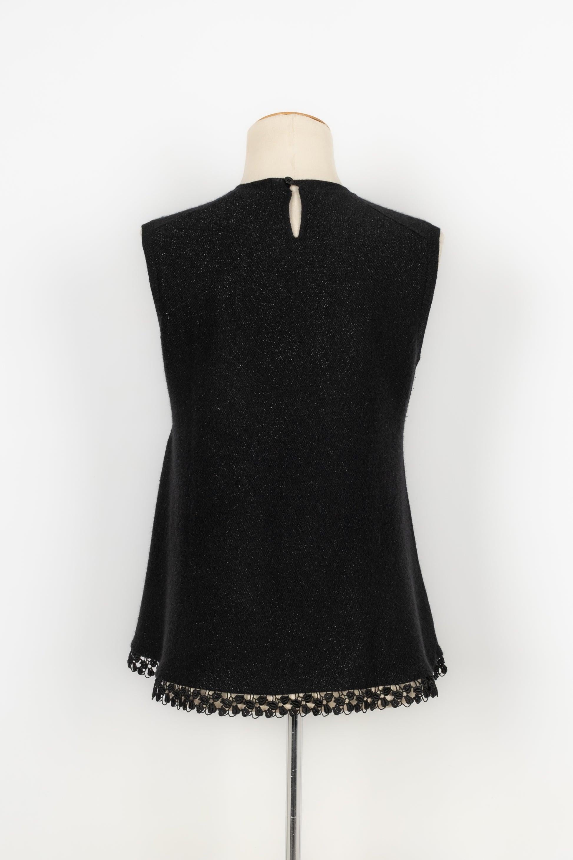 Dior Black Silk and Cashmere Sequinned Top, 2003 In Excellent Condition For Sale In SAINT-OUEN-SUR-SEINE, FR