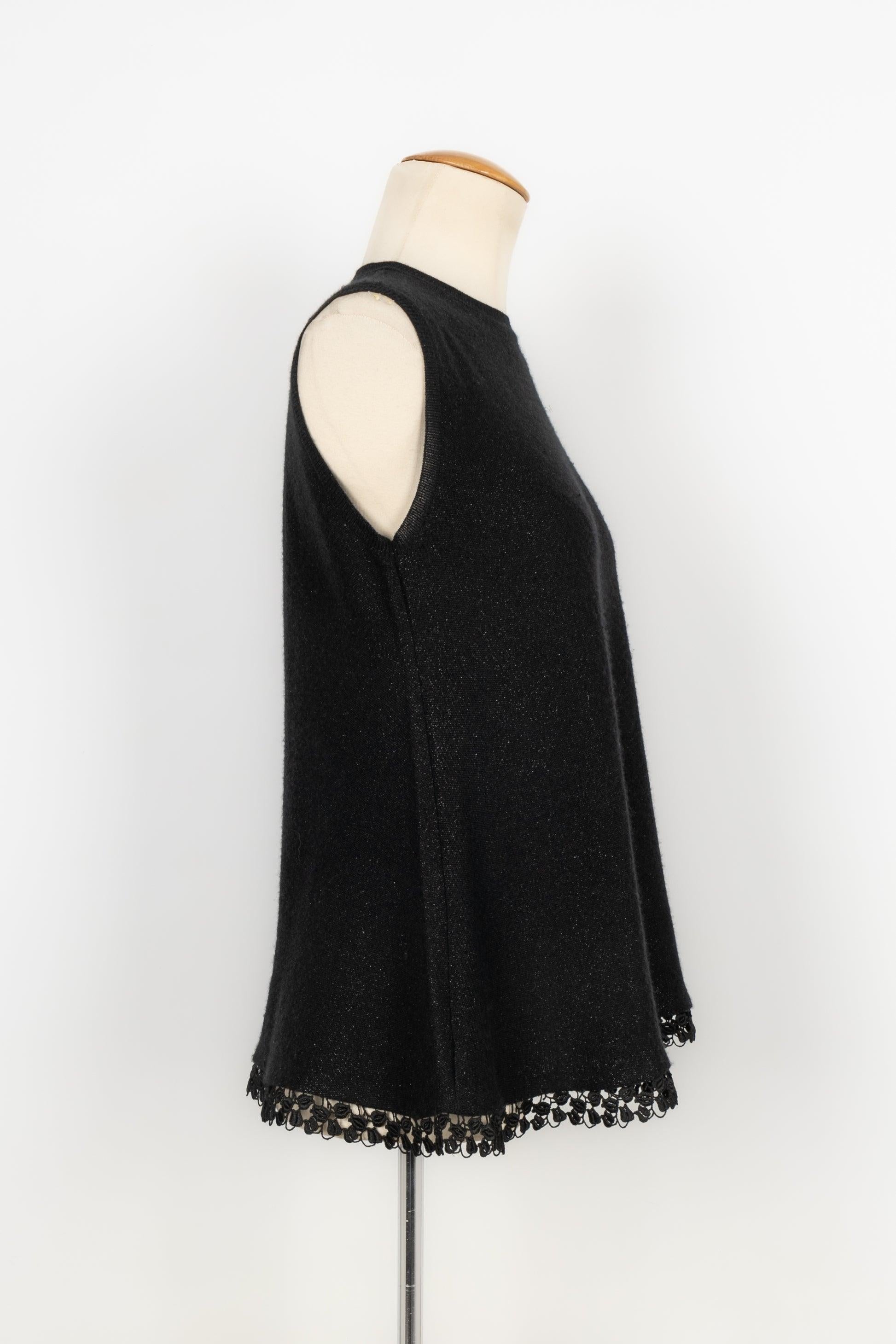 Women's Dior Black Silk and Cashmere Sequinned Top, 2003 For Sale
