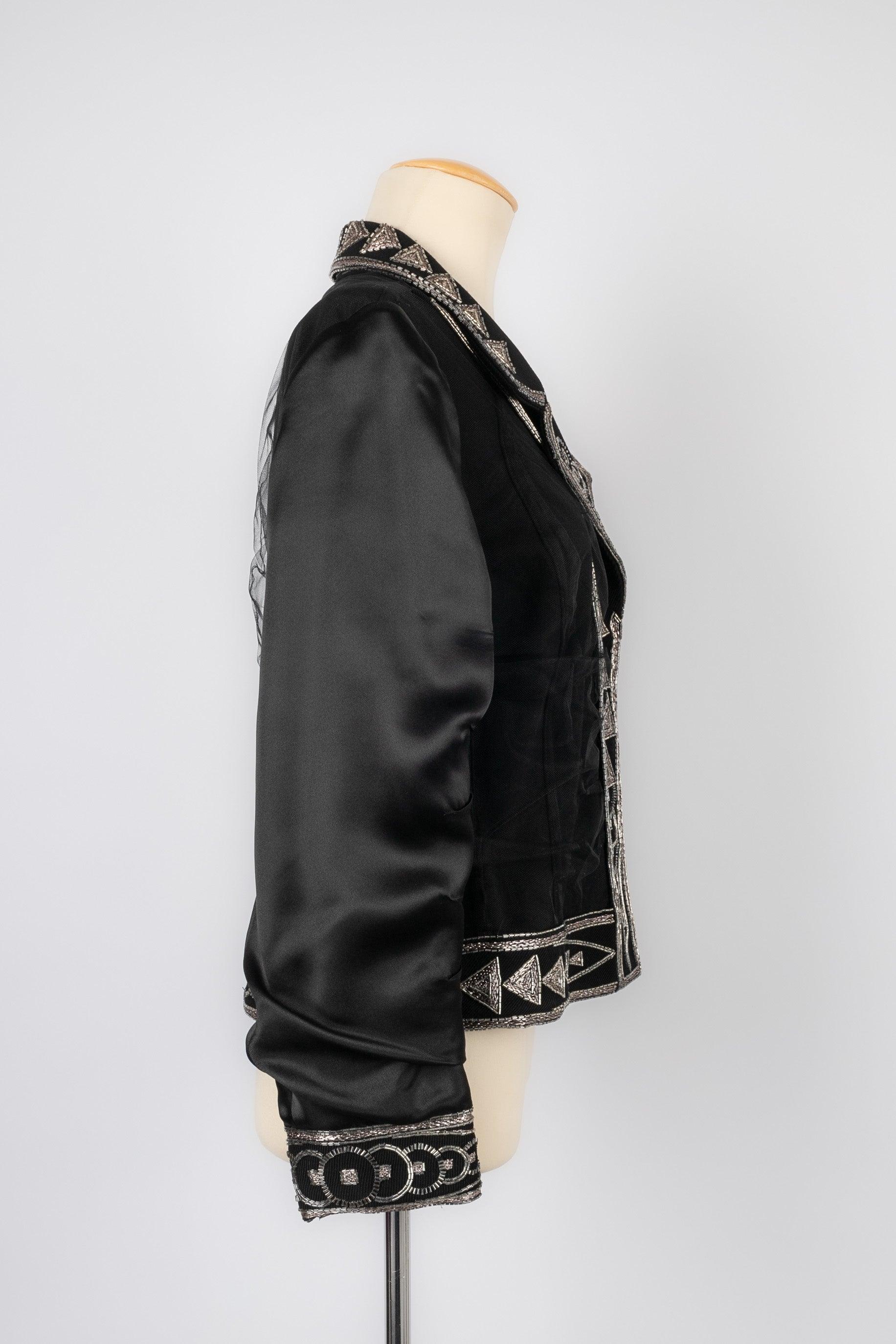 Dior Schwarze Jacke aus Seide und Wolle Herbst, 2003 im Zustand „Hervorragend“ im Angebot in SAINT-OUEN-SUR-SEINE, FR
