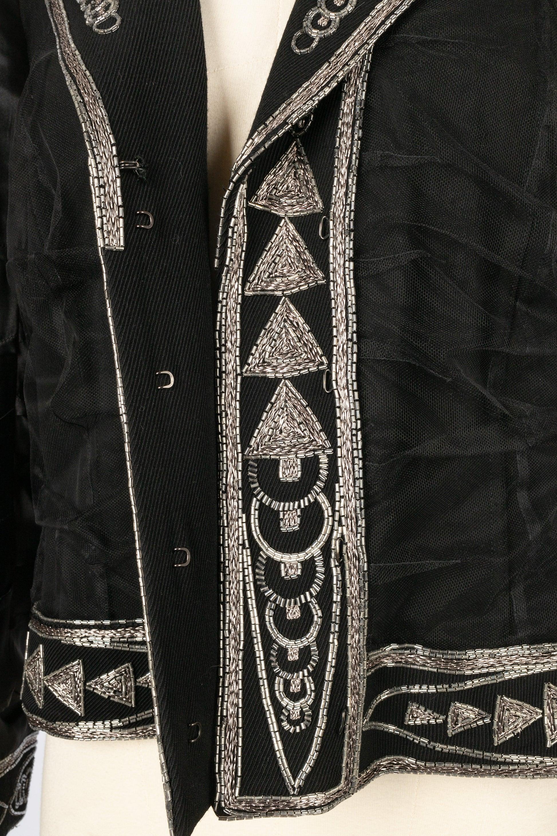 Dior Schwarze Jacke aus Seide und Wolle Herbst, 2003 Damen im Angebot