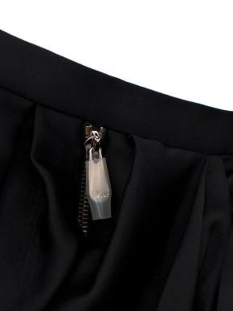 Dior Black Silk Asymmetric Pleated Full Skirt For Sale 2