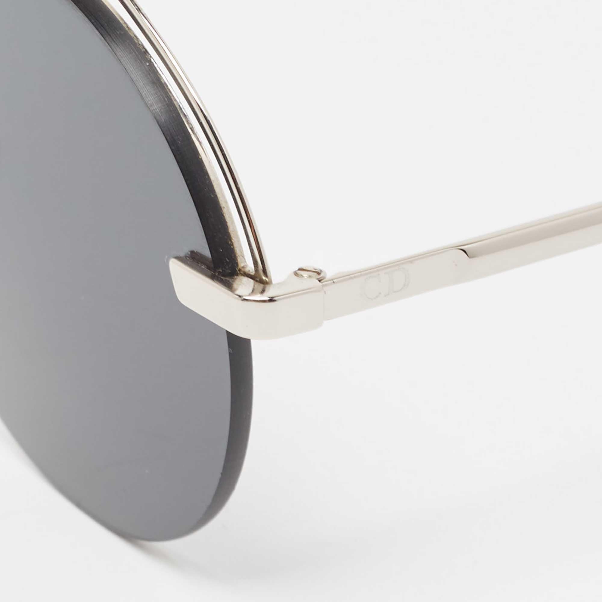 Gray Dior Black/Silver Diorevolution Pilot Aviator Sunglasses For Sale