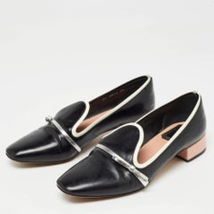 Dior Black/Silver Patent and Leather Loafers Size 35