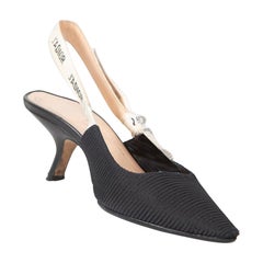 Dior Black Slingback J’Adior Kitten Heels Size IT 37