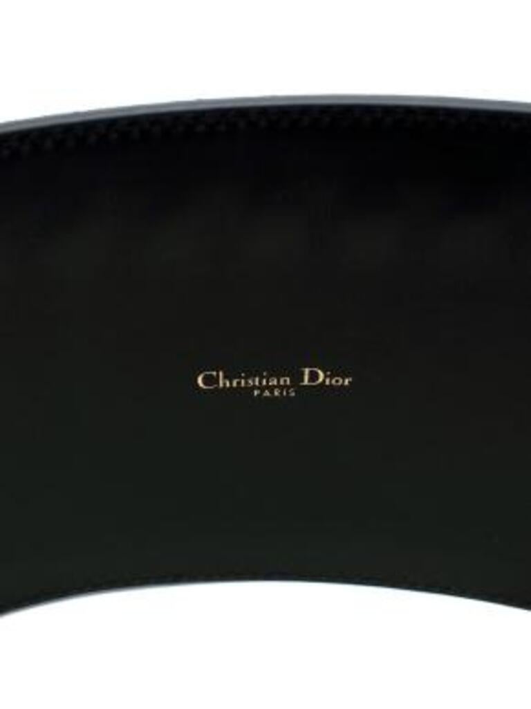 Dior Black Smooth Leather Deep Saddle Belt - Size 75 2