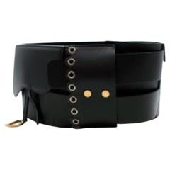 Dior Black Smooth Leather Deep Saddle Belt - Size 75