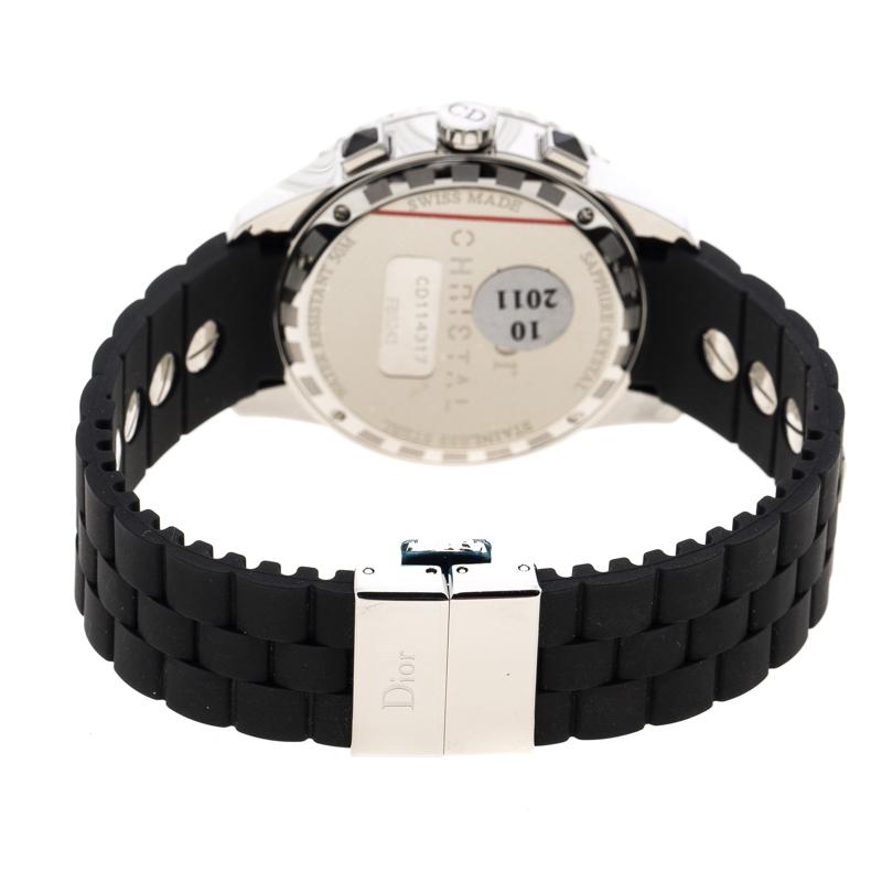 Dior Black Stainless Steel Christal CD114317 Men's Wristwatch 38 mm In Good Condition In Dubai, Al Qouz 2