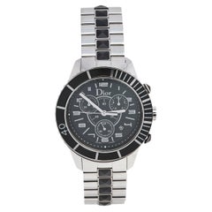 Dior Black Stainless Steel Christal CD114317M001 Unisex Wristwatch 38 mm