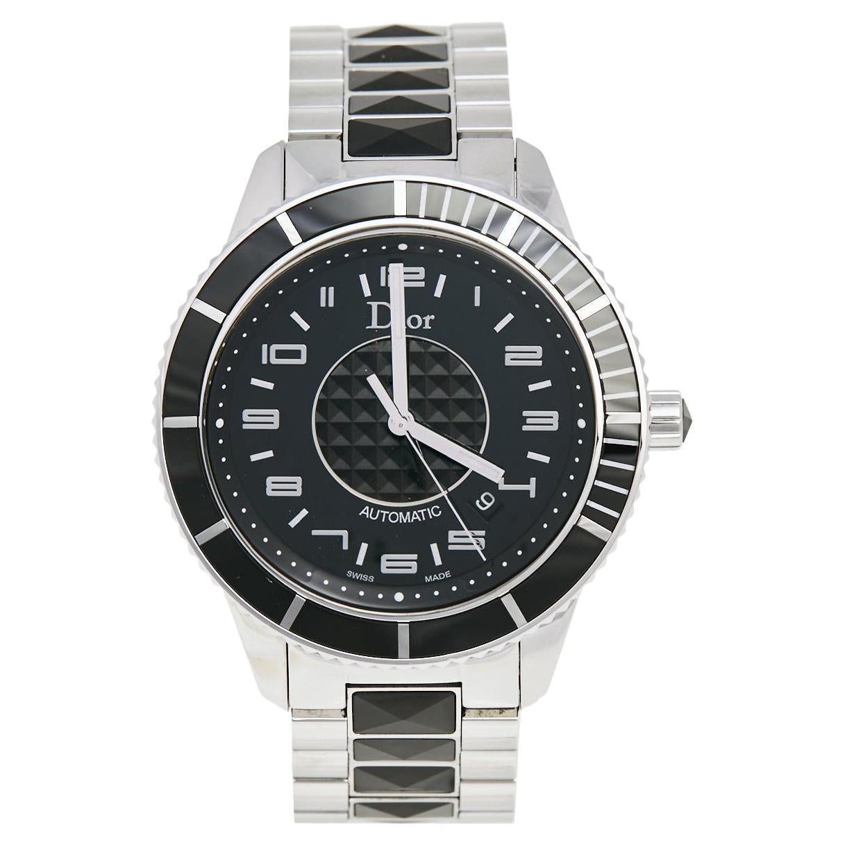 Dior Black Stainless Steel Christal CD115510M001 Men's Wristwatch 42 mm
