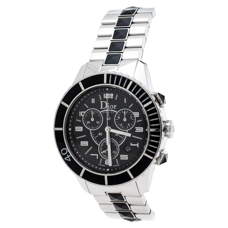 Dior Black Stainless Steel Christal CD14317 Men's Wristwatch 38 mm