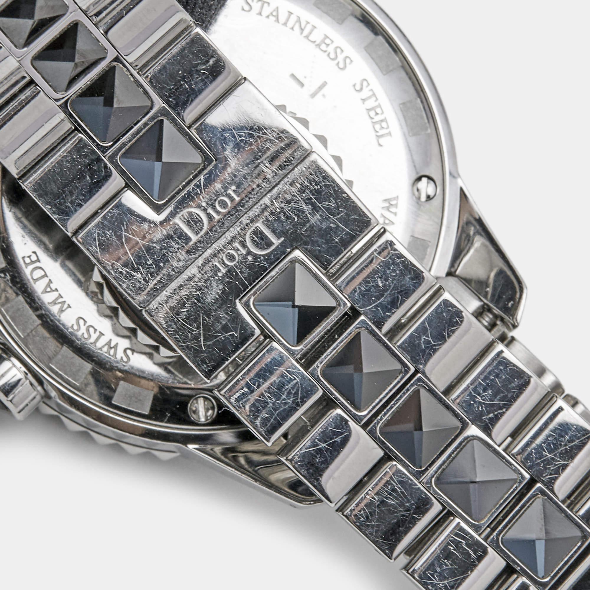 Dior Black Stainless Steel Diamonds Christal CD113115 Women's Wristwatch 33 mm 2