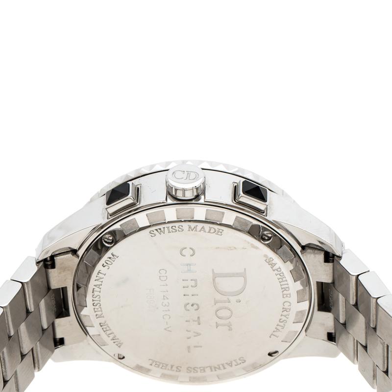 Dior Black Stainless Steel Diamonds Christal CD11431C-V Women's Wristwatch 38 mm 1