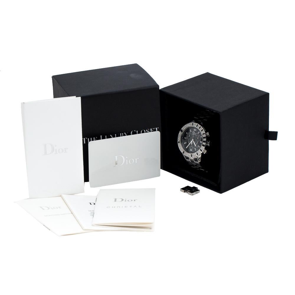 Dior Black Stainless Steel Diamonds Christal CD11431C-V Women's Wristwatch 38 mm 3