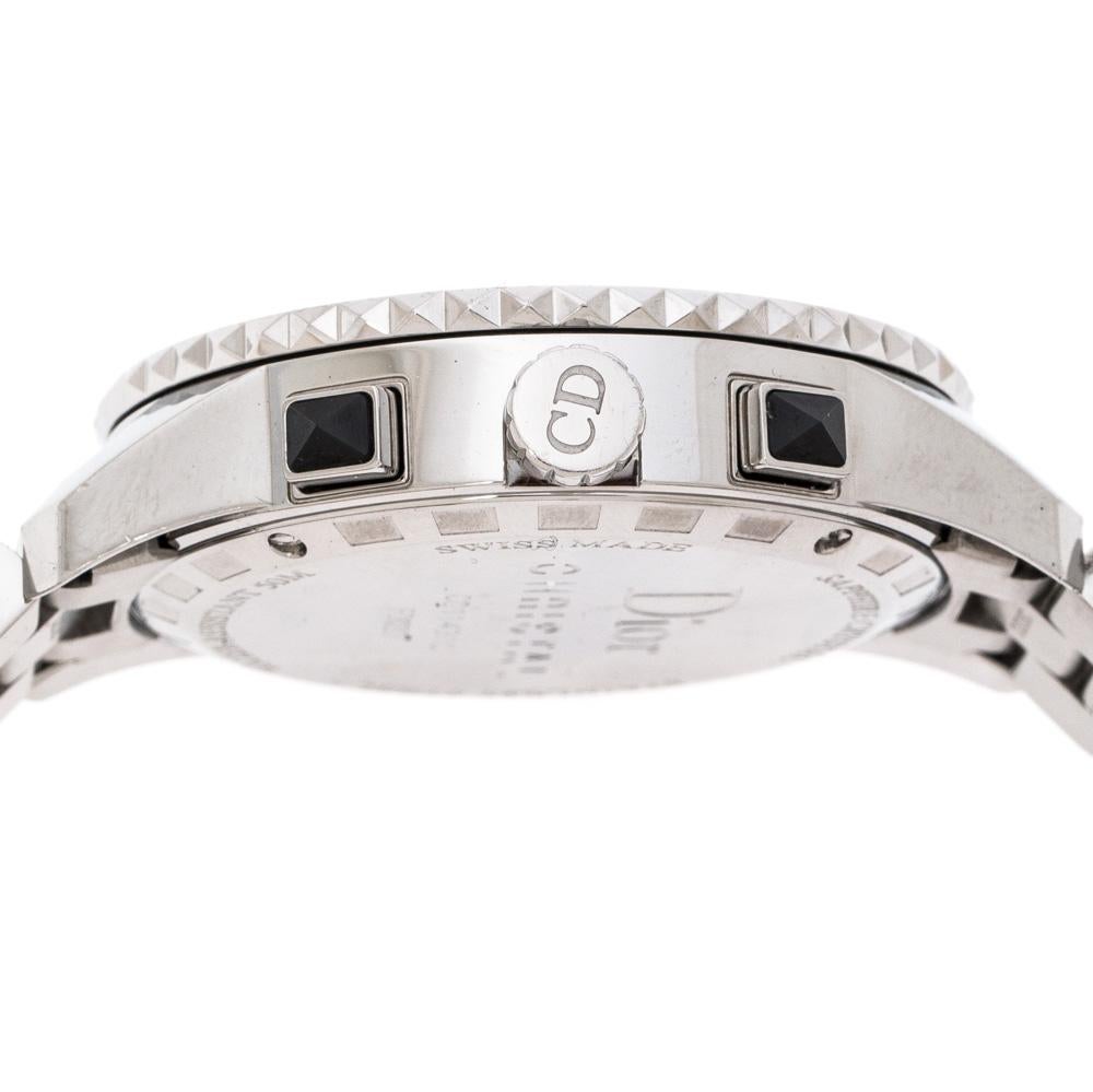 Dior Black Stainless Steel Diamonds Christal CD11431C Women's Wristwatch 38 mm 3