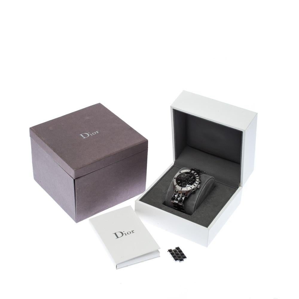 Dior Black Stainless Steel Diamonds Christal CD11431C Women's Wristwatch 38 mm 4